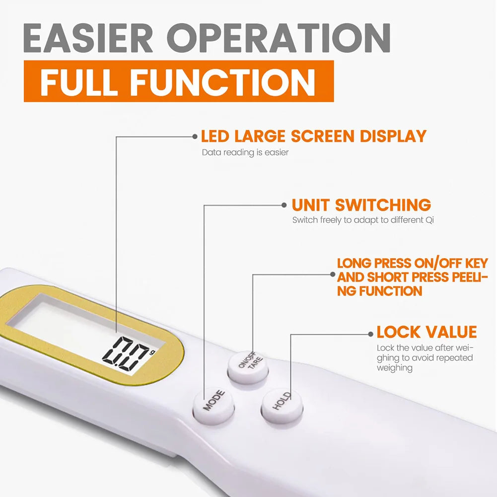 LCD Digital Kitchen Scale Electronic Cooking Food Weight Measuring Spoon 500G 0.1G Coffee Tea Sugar Spoon Scale Kitchen Tool