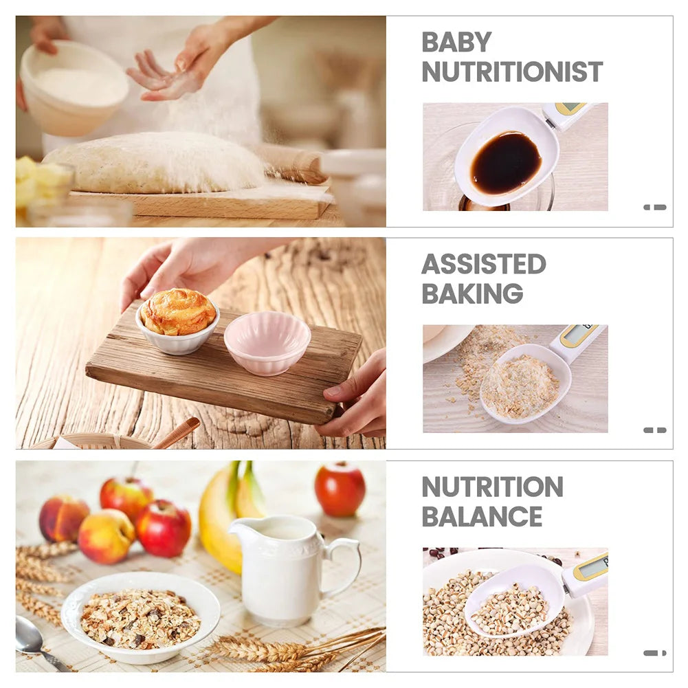 LCD Digital Kitchen Scale Electronic Cooking Food Weight Measuring Spoon 500G 0.1G Coffee Tea Sugar Spoon Scale Kitchen Tool