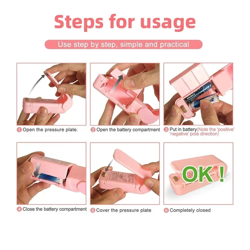 Compact Heat Bag Sealing Machine for Food Packaging - Portable Thermal Plastic Sealer