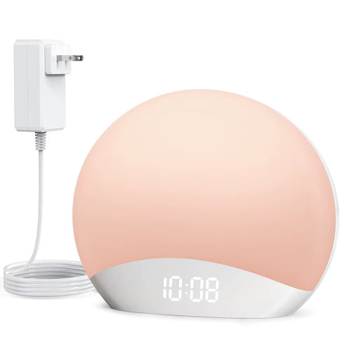 Awakening Wake up Sunrise Alarm Clock Table Clock Dimmable with 3 Ring 8 Nightlight 26 Sound Sleep Timer Night Light