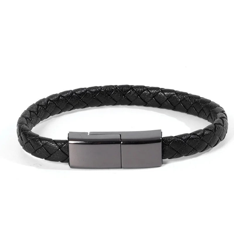 Leather Braided USB Charging Cable and Data Transfer Cable for iPhone, Samsung, Huawei, and Xiaomi