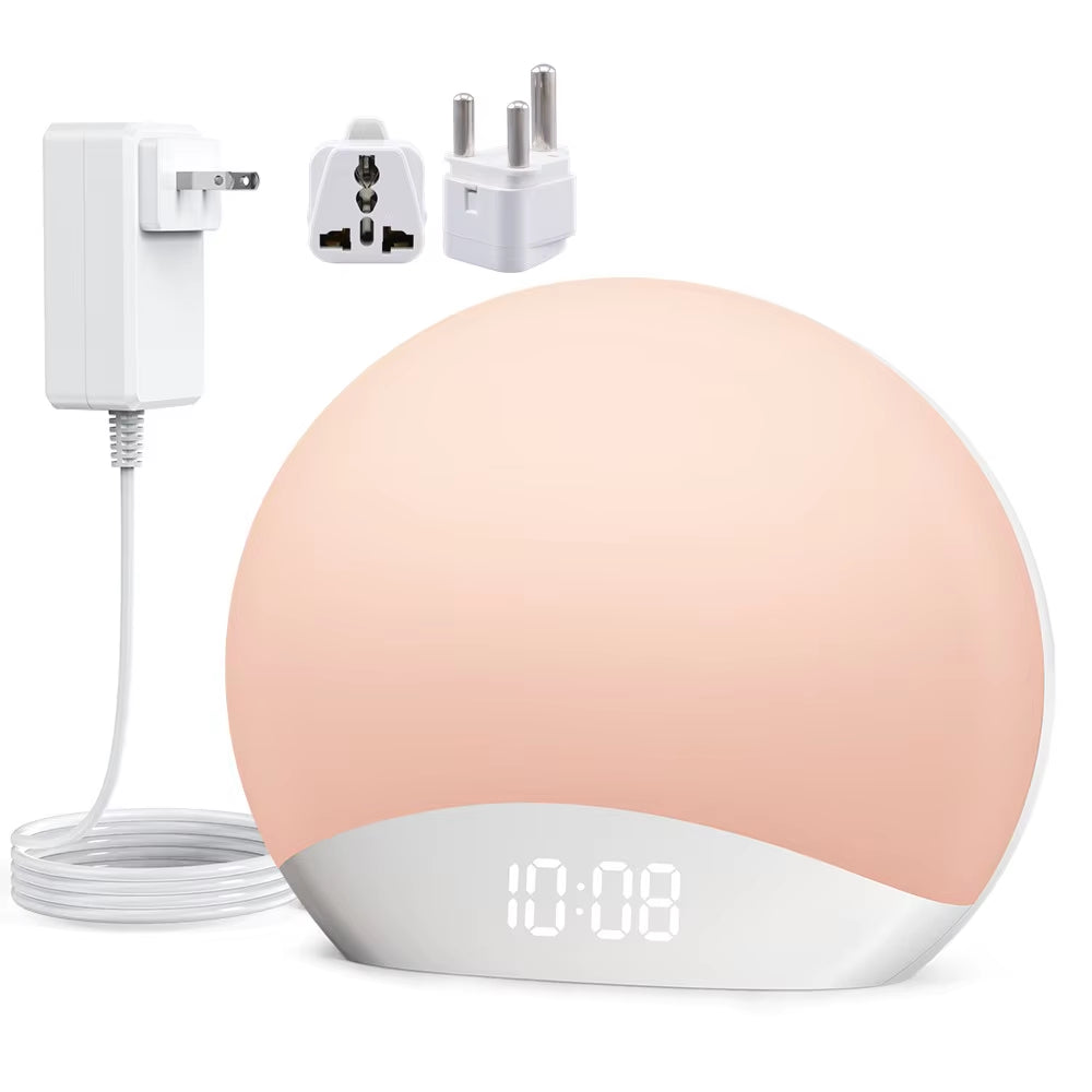Awakening Wake up Sunrise Alarm Clock Table Clock Dimmable with 3 Ring 8 Nightlight 26 Sound Sleep Timer Night Light