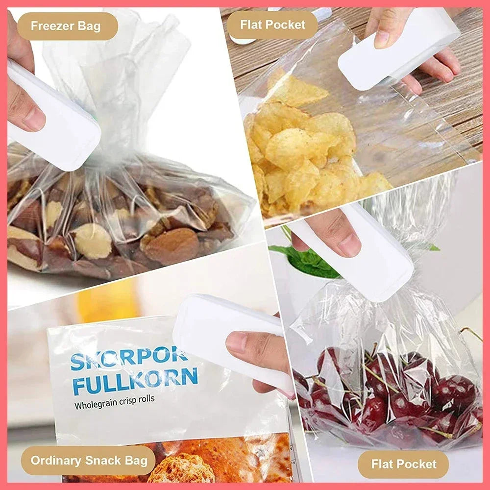Compact Heat Bag Sealing Machine for Food Packaging - Portable Thermal Plastic Sealer