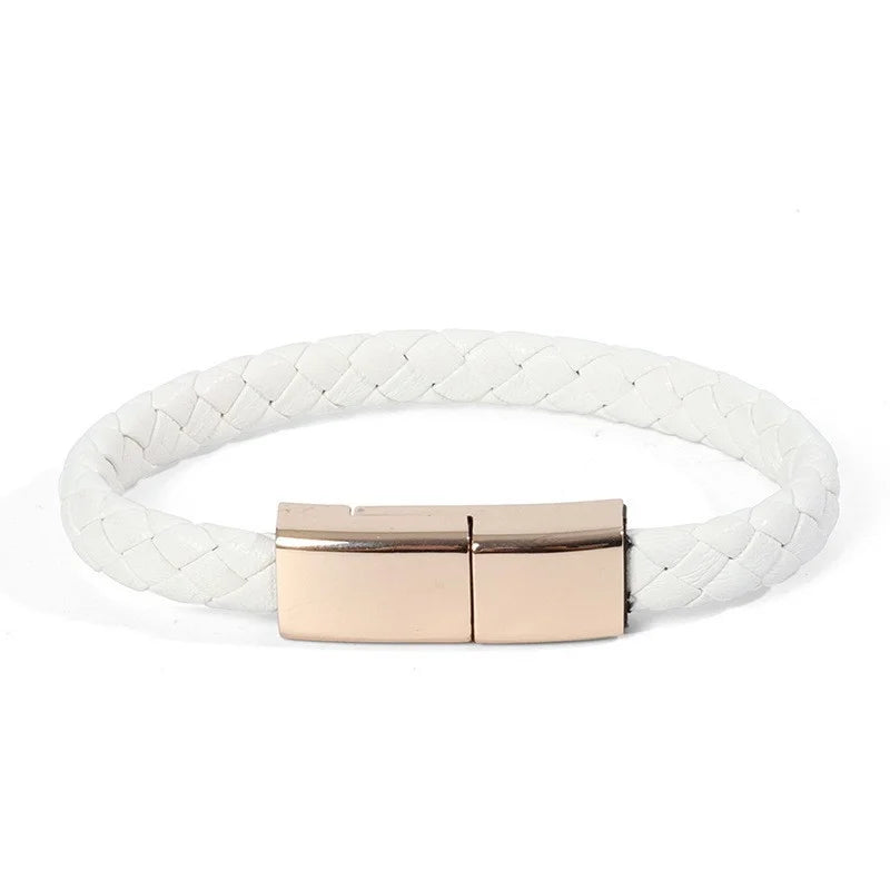 Leather Braided USB Charging Cable and Data Transfer Cable for iPhone, Samsung, Huawei, and Xiaomi