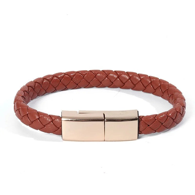 Leather Braided USB Charging Cable and Data Transfer Cable for iPhone, Samsung, Huawei, and Xiaomi